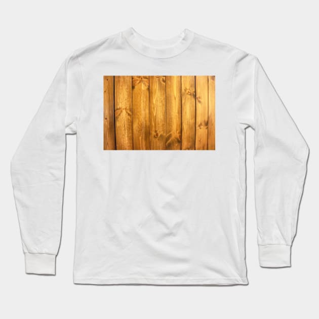 Varnished Wooden Wall Panels Long Sleeve T-Shirt by pinkal